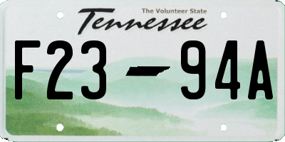 TN license plate F2394A