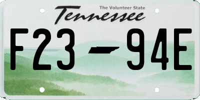 TN license plate F2394E
