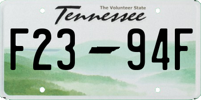 TN license plate F2394F