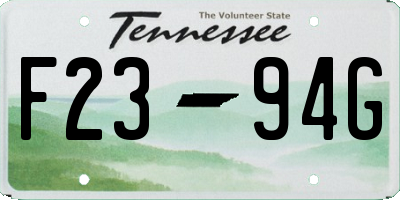 TN license plate F2394G