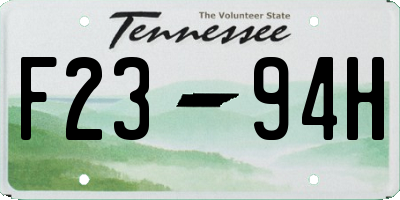 TN license plate F2394H