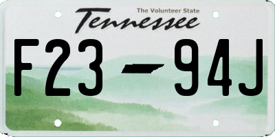 TN license plate F2394J