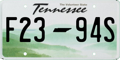 TN license plate F2394S