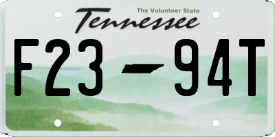 TN license plate F2394T