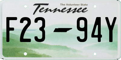 TN license plate F2394Y