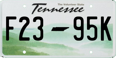 TN license plate F2395K