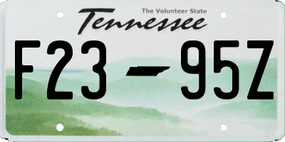 TN license plate F2395Z