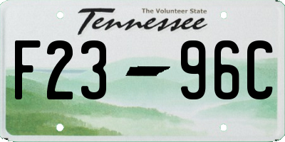 TN license plate F2396C