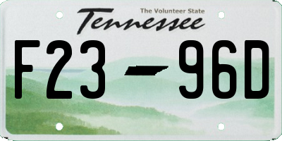 TN license plate F2396D