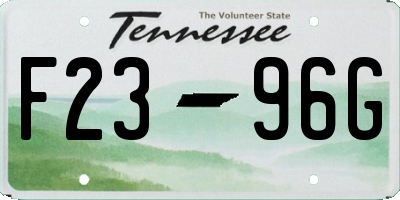 TN license plate F2396G