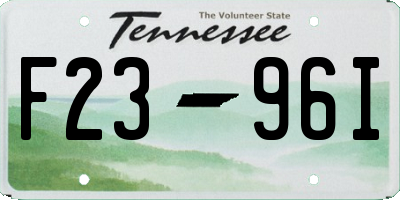 TN license plate F2396I
