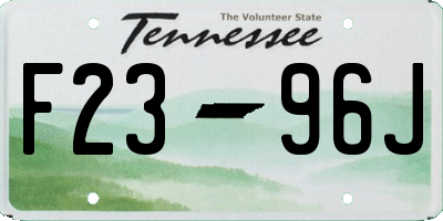 TN license plate F2396J