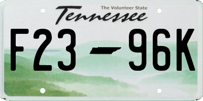TN license plate F2396K