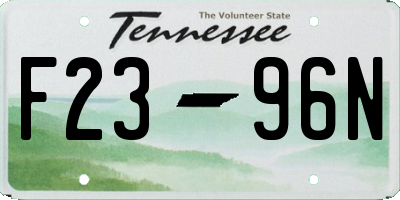 TN license plate F2396N