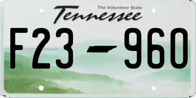 TN license plate F2396O