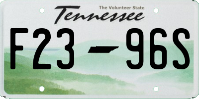 TN license plate F2396S