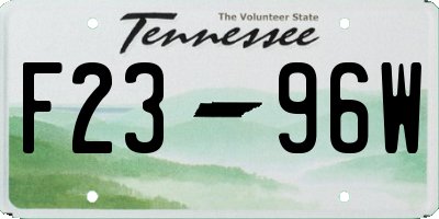 TN license plate F2396W