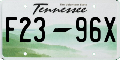 TN license plate F2396X