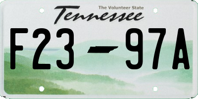 TN license plate F2397A