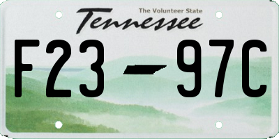 TN license plate F2397C