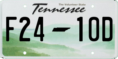 TN license plate F2410D