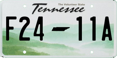 TN license plate F2411A