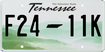 TN license plate F2411K
