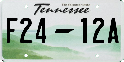 TN license plate F2412A