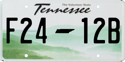 TN license plate F2412B