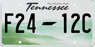 TN license plate F2412C