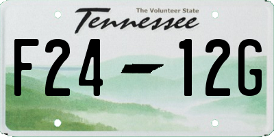 TN license plate F2412G