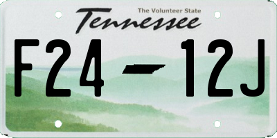 TN license plate F2412J