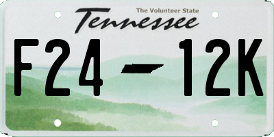 TN license plate F2412K