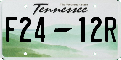 TN license plate F2412R