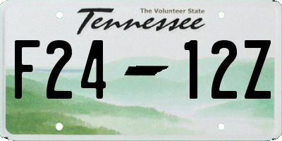 TN license plate F2412Z