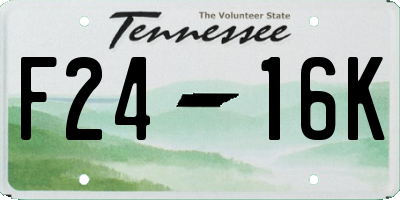 TN license plate F2416K