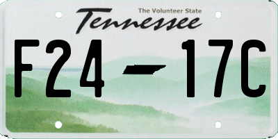 TN license plate F2417C