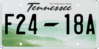 TN license plate F2418A