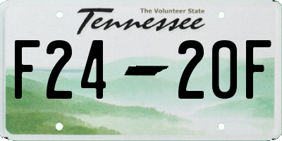 TN license plate F2420F