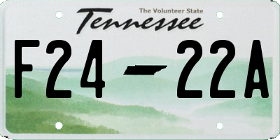 TN license plate F2422A