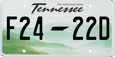 TN license plate F2422D