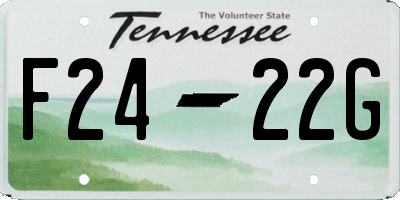 TN license plate F2422G