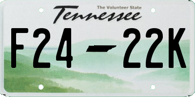 TN license plate F2422K