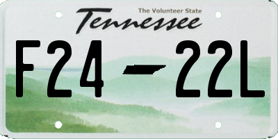 TN license plate F2422L