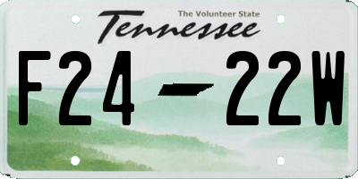 TN license plate F2422W