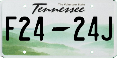TN license plate F2424J