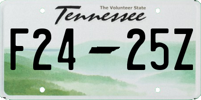 TN license plate F2425Z