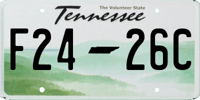 TN license plate F2426C