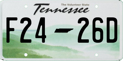 TN license plate F2426D