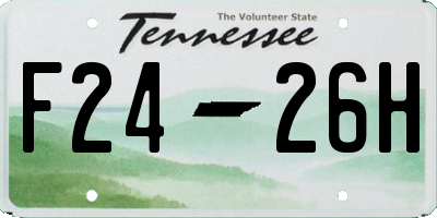 TN license plate F2426H